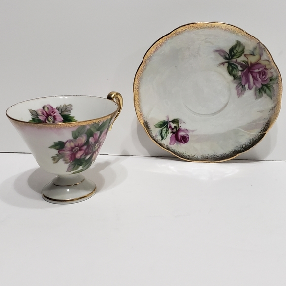 Lefton China Hand Painted Tea Cup and Saucer - Picture 5 of 11